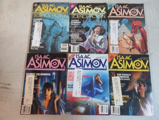 Lot of (6) 1985-1986 Isaac Asimov's Science Fiction Magazines