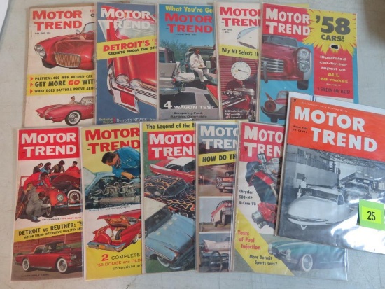 Lot of (11) 1950's MOTOR TREND/ Hot Rod Era Magazines