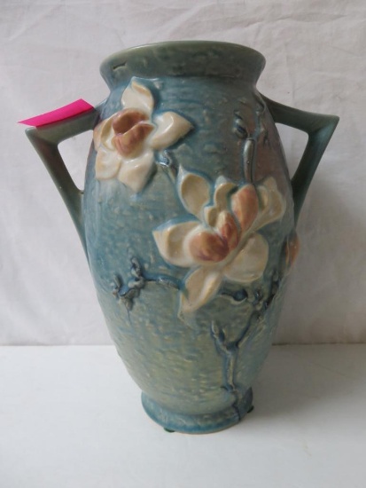 Antique Roseville Pottery Blue Magnolia 12" Vase