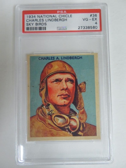 1934 National Chicle Sky Birds #36 Charles Lindbergh PSA 4