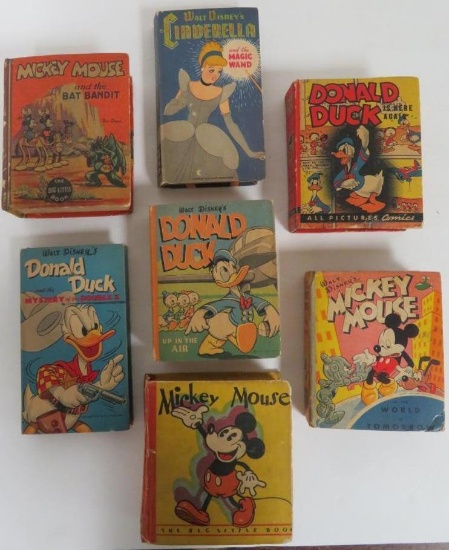 Excellent Lot (7) 1930's/40's Disney BLB Big Little Books