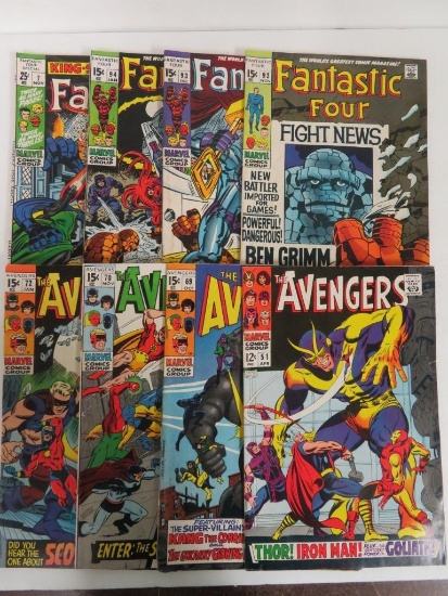 Silver Age Marvel Avengers/ Fantastic Four Lot (8 Issues)