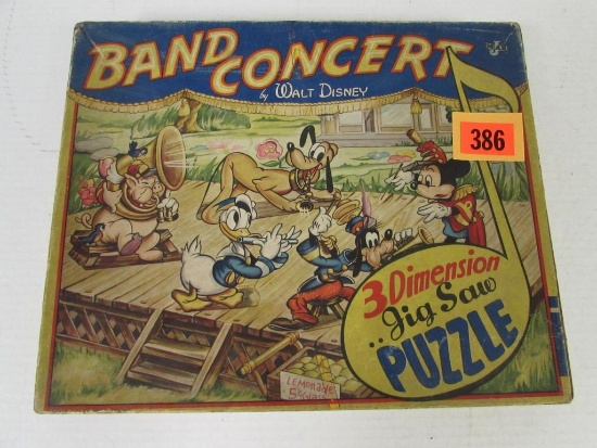 Rare ca.1940 Walt Disney Band Concert 3-D Puzzle by Jaymar