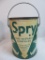Vintage Spry 6 lb. Shortening Tin with Chef Graphics