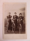 c.1900 (3) Women with Bicycles Cabinet Photograph