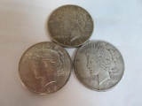 Lot of (3) U.S. Peace Silver Dollars Inc. 1924, 1925, 1926