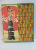 Vintage Coca-Cola Coke 25 Cent Punchboard with Pin-up Girl Image