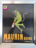 Maurin Quina French Wine Framed Advertising Sign with Devil image