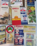 Case Lot of Vintage Gas Station Advertising Road Maps, Travel Stickers and More
