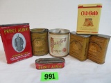 Grouping of (7) Vintage Cigarette & Tobacco Tins Inc. Phillip Morris, Chesterfield +