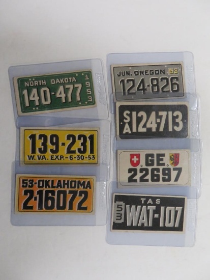 Lot of (7) 1953 Topps License Plates Cards
