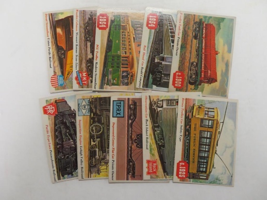 1955 Topps Rails & Sails Lot of (10) High Grade Train Cards