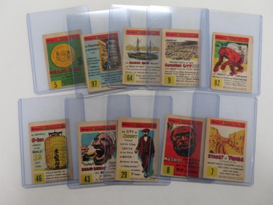 Lot of (10) 1953 Parkhurst Ripley's Believe It or Not Cards