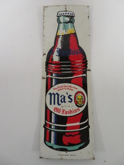 Antique Ma's Old Fashion Tin Tacker Soda Sign