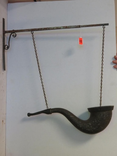 Antique Cast Metal Smoking Pipe Hanging Trade Sign