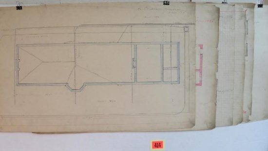 Rare! 1800's Flint Train Station Production Drawings (Flint, MI)