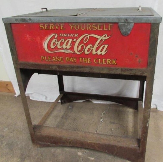 Rare Original 1929 Glascock Emcossed Coca Cola General Store Ice Ches