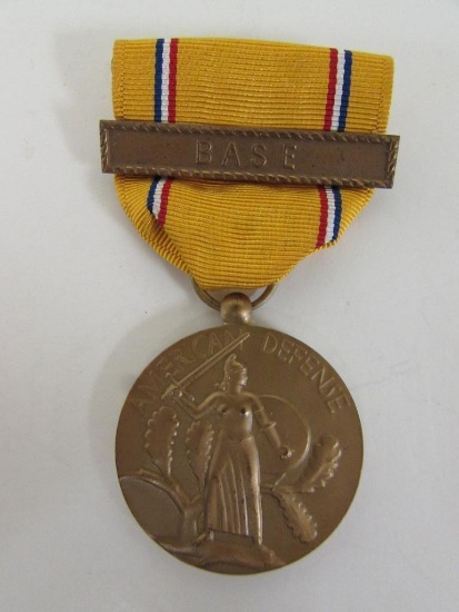 WWII U.S. America Defense Medal with "BASE" Bar