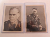 (2) WWII Postcard Size German Nazi Soldier Portraits (One is Luftwaffe)