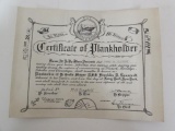 WWII 1945 U.S.S. Franklin Roosevelt Plank Holder Certificate