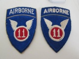 (2) Variations WWII 11th Airborne Div. Patches