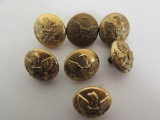 (7) Spanish American War U.S. Army Buttons