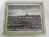 Christmas 1945 Framed USS Antietam (CV-36) Photo