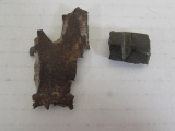 (2) WWII Pieces of Shrapnel - One is from a U.S. Pineapple Grenade