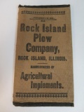 Antique Rock Island Plow Company Cloth Advertising Wallet with Notebook
