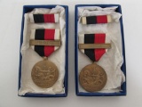 WWII USN Occupation Medals with Asia and Europe Bars (Both are boxed)