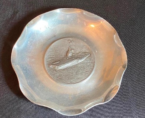 Vintage U.S.S. Forrestal CVA-59 Aluminum Ashtray