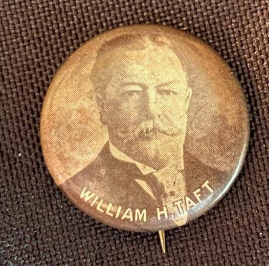 Original Antique William H. Taft 7/8" Political Campaign Pin