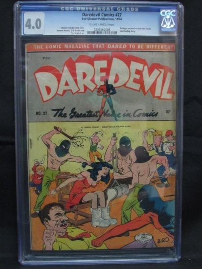 Daredevil Comics #27 (1944) Golden Age Bondage/ Torture Cover CGC 4.0