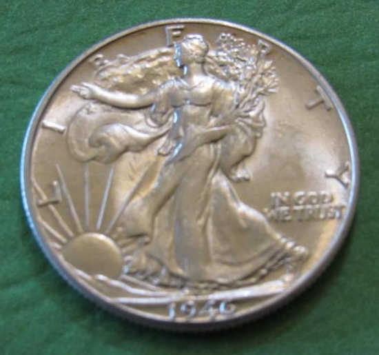 1946-D Walking Liberty Silver Half Dollar