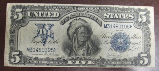 1899 $5.00 Indian Silver Certificate