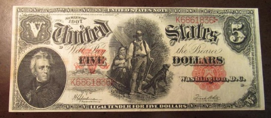 1907 $5.00 Woodchopper Note