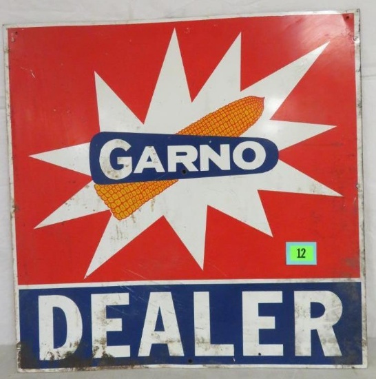 Vintage Garno Seed Corn Dbl Sided Agriculture Sign