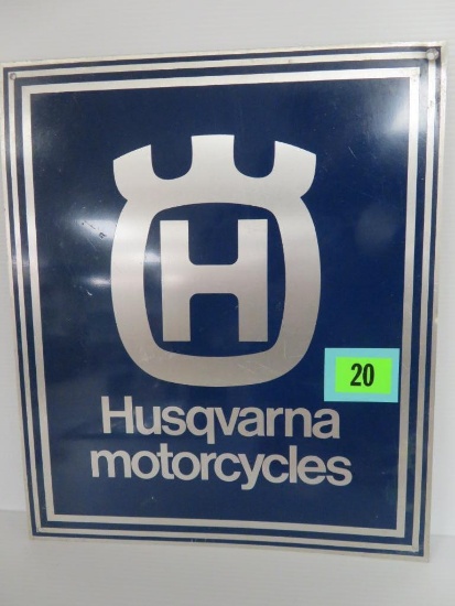 Vintage 1970's-80's Husqvarna Motorcycles Metal Sign