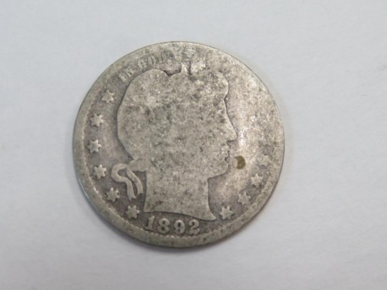 1892 Barber Quarter/Better Date