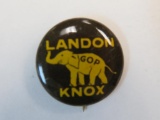 1936 Landon/Knox Election Pinback