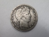 1902-S Barber Quarter/Better Date