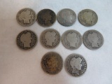Group of (10) Barber Silver Dimes
