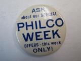 Philco Televisions Advertising Pinback
