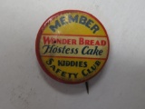 Rare! Hostess Wonder Bread Club Pinback