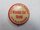 Wonder-Cut Bread Advertising Pinback