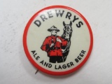 Drewrys Ale Beer Advertising Pinback