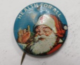 Santa Claus Vintage Advertising Pinback