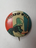 1920's Clean-Up Week Civic Pinback