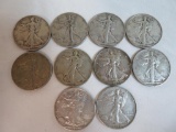 Walking Liberty Silver Half Dollar Lot (10)