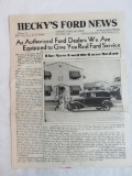 Hecky's Ford News 1930 Newsletter
